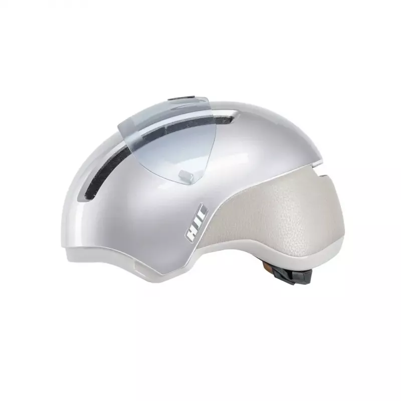 Casco de bicicleta HJC Calido Plus, plata (Pearl Grauish Silver), talla M, 55–59 cm, 350 g, In-Mold, visera magnética