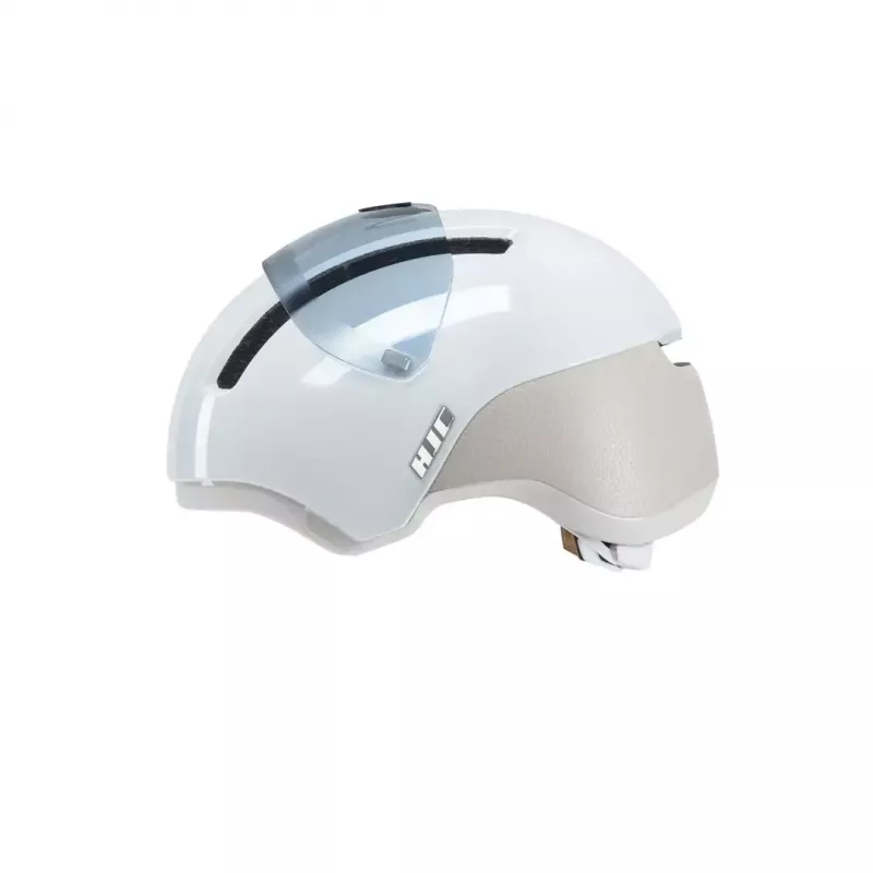 Casco de bicicleta HJC Calido Plus, talla S (51–56 cm), In-Mold, visera magnética, 350 g, blanco/gris