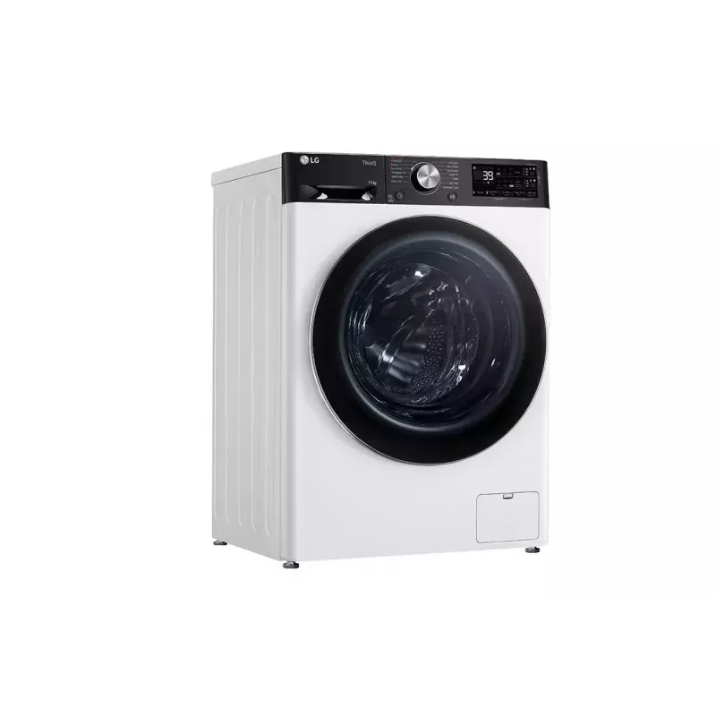 Lavadora LG F4WR711S3HA carga frontal 11 kg 1360 rpm negra, blanca