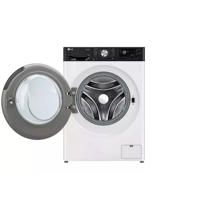 Lavadora LG F4WR711S3HA carga frontal 11 kg 1360 rpm negra, blanca