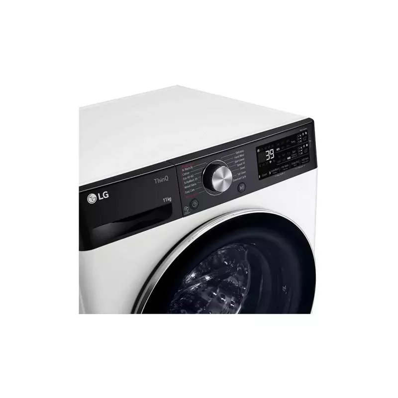 Lavadora LG F4WR711S3HA carga frontal 11 kg 1360 rpm negra, blanca