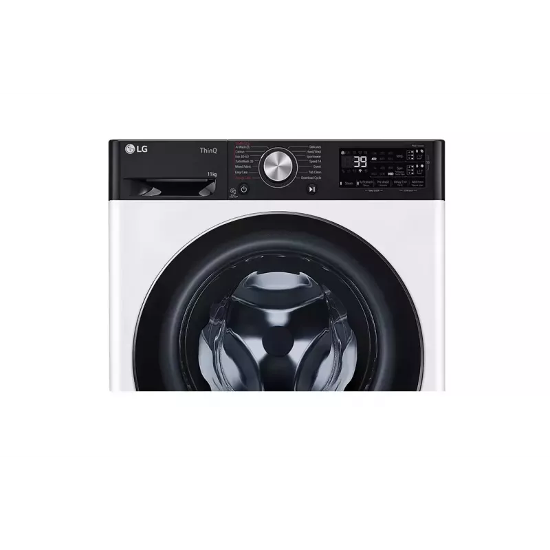Lavadora LG F4WR711S3HA carga frontal 11 kg 1360 rpm negra, blanca
