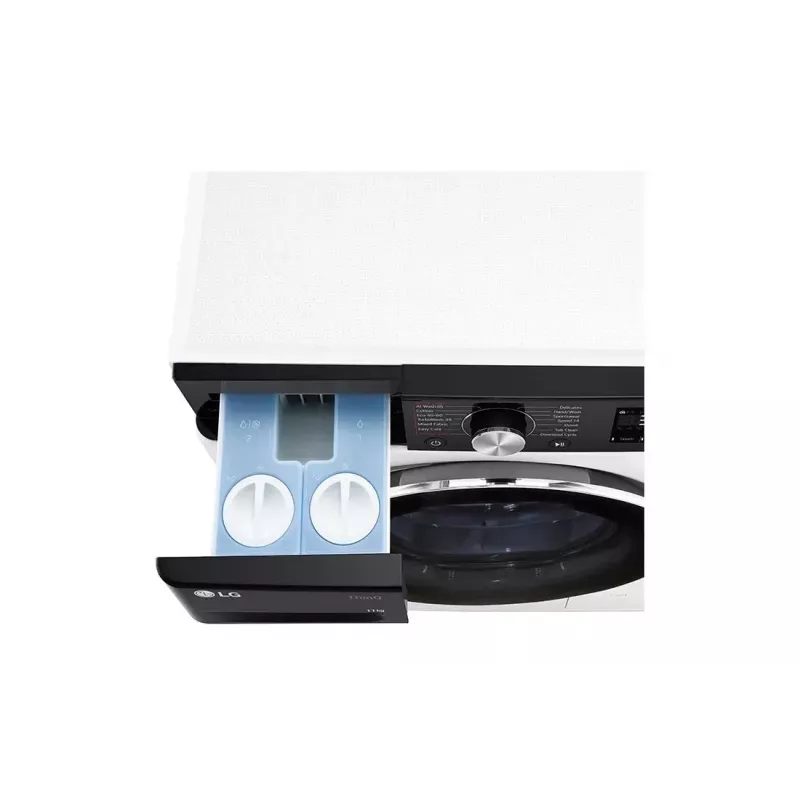 Lavadora LG F4WR711S3HA carga frontal 11 kg 1360 rpm negra, blanca