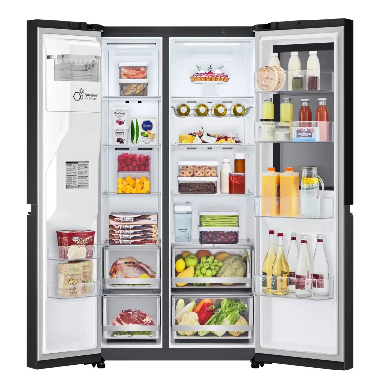 Frigorífico side-by-side LG InstaView GSGV81EPLL independiente 635 L negro