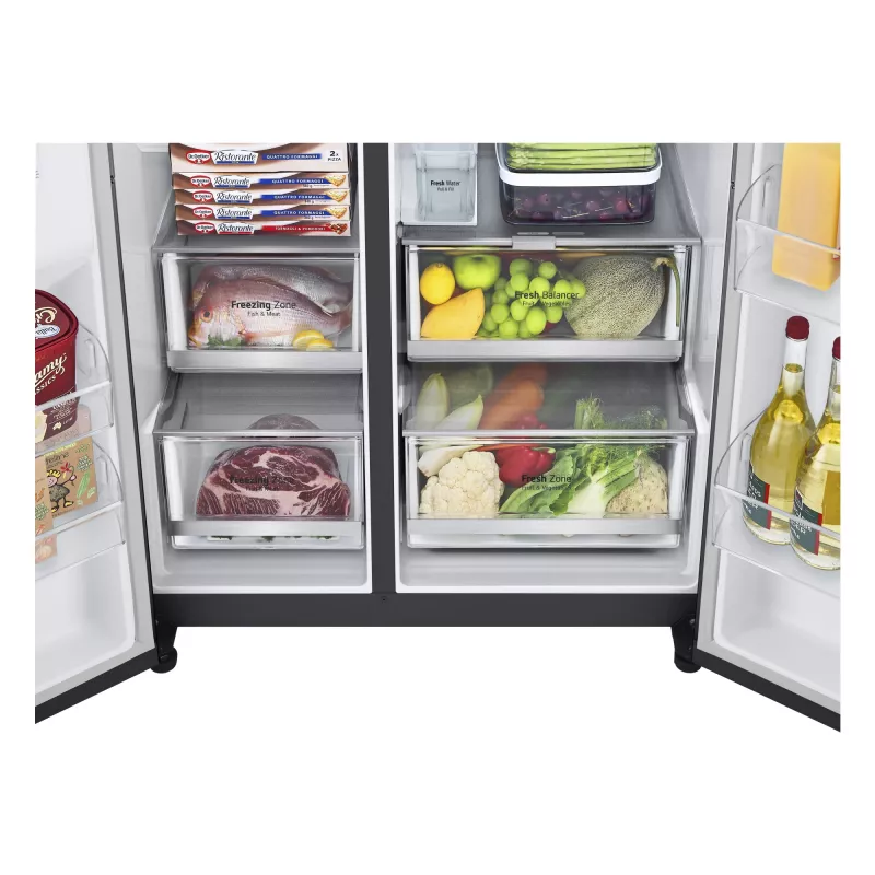 Frigorífico side-by-side LG InstaView GSGV81EPLL independiente 635 L negro