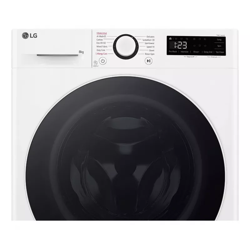 Lavadora LG F2WR508S0W carga frontal 8 kg 1160 rpm negra, blanca