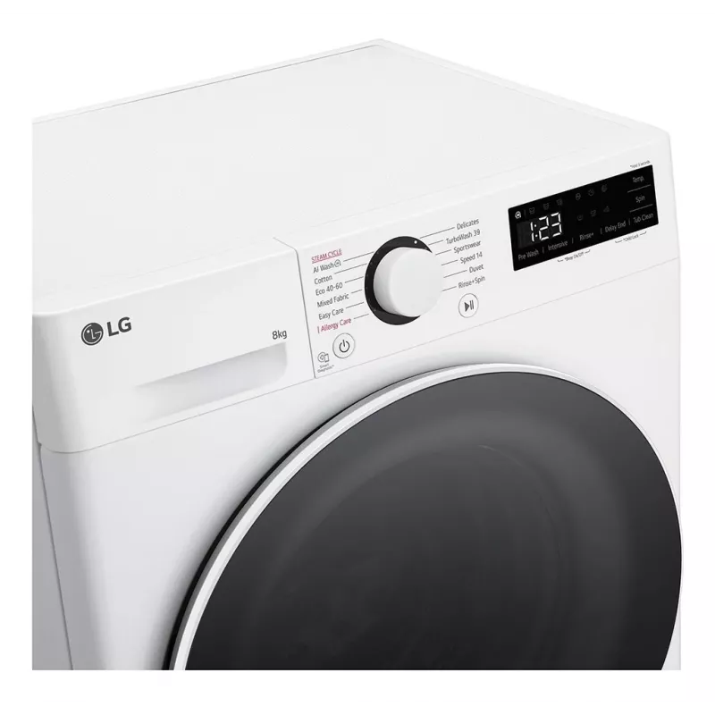 Lavadora LG F2WR508S0W carga frontal 8 kg 1160 rpm negra, blanca