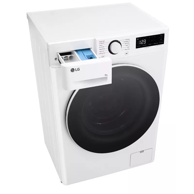 Lavadora LG F2WR508S0W carga frontal 8 kg 1160 rpm negra, blanca