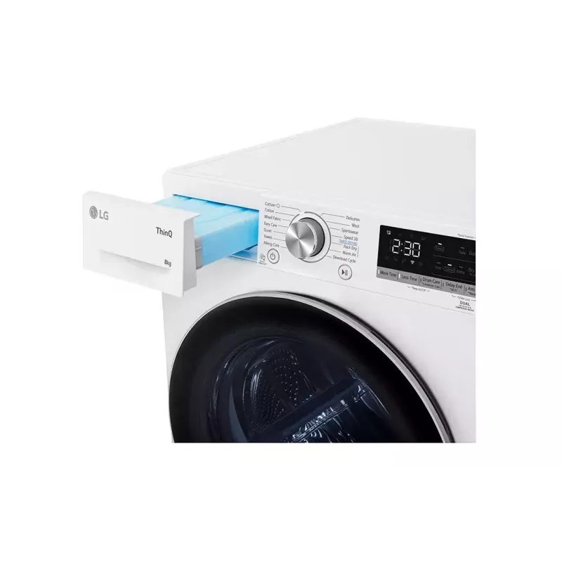 Secadora LG RH80V9AV3N 8 kg A+++ bomba de calor, independiente de carga frontal, negra/blanca