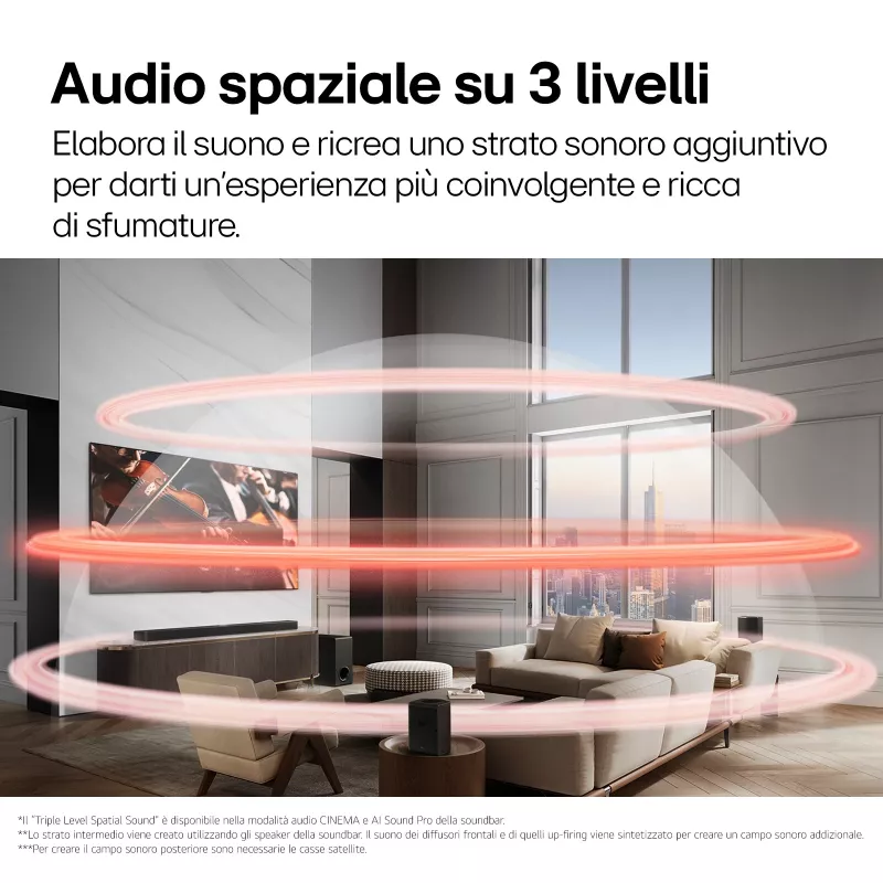 Barra de sonido LG S95TR 9.1.5 canales 810 W RMS con subwoofer inalámbrico de 220 W, negra