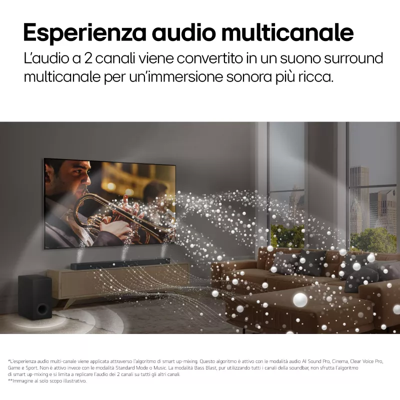 Barra de sonido LG S95TR 9.1.5 canales 810 W RMS con subwoofer inalámbrico de 220 W, negra