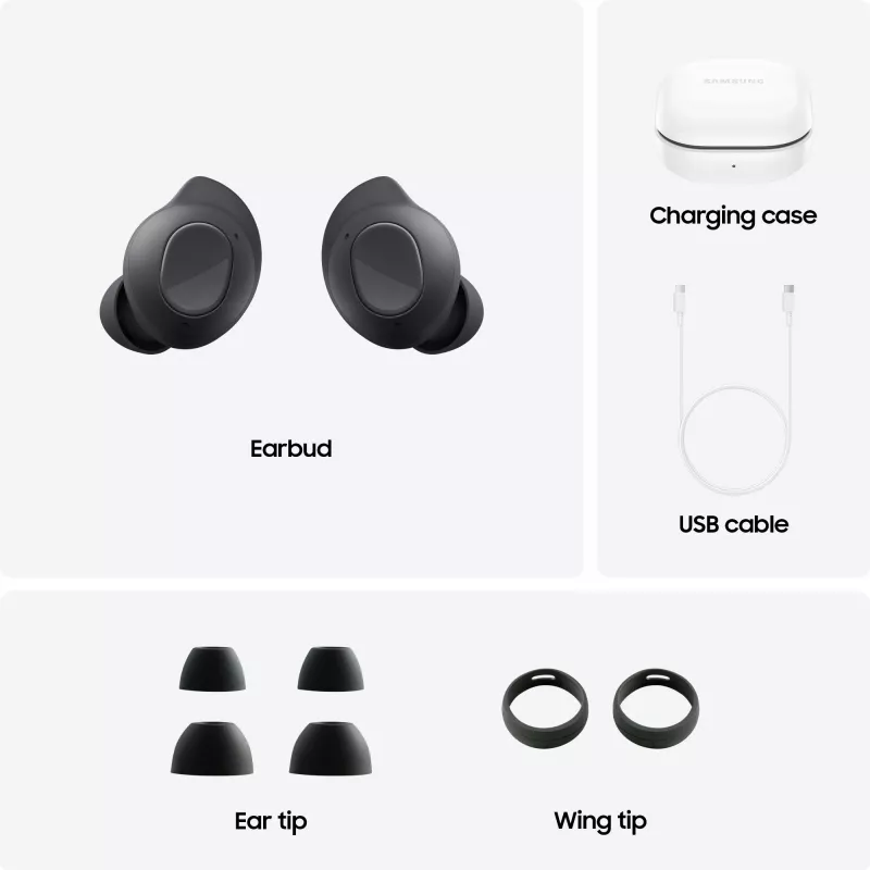 Samsung GALAXY BUDS FE GRAPHITE auriculares True Wireless Stereo (TWS) intraurales llamadas/música/deporte/día a día Bluetooth