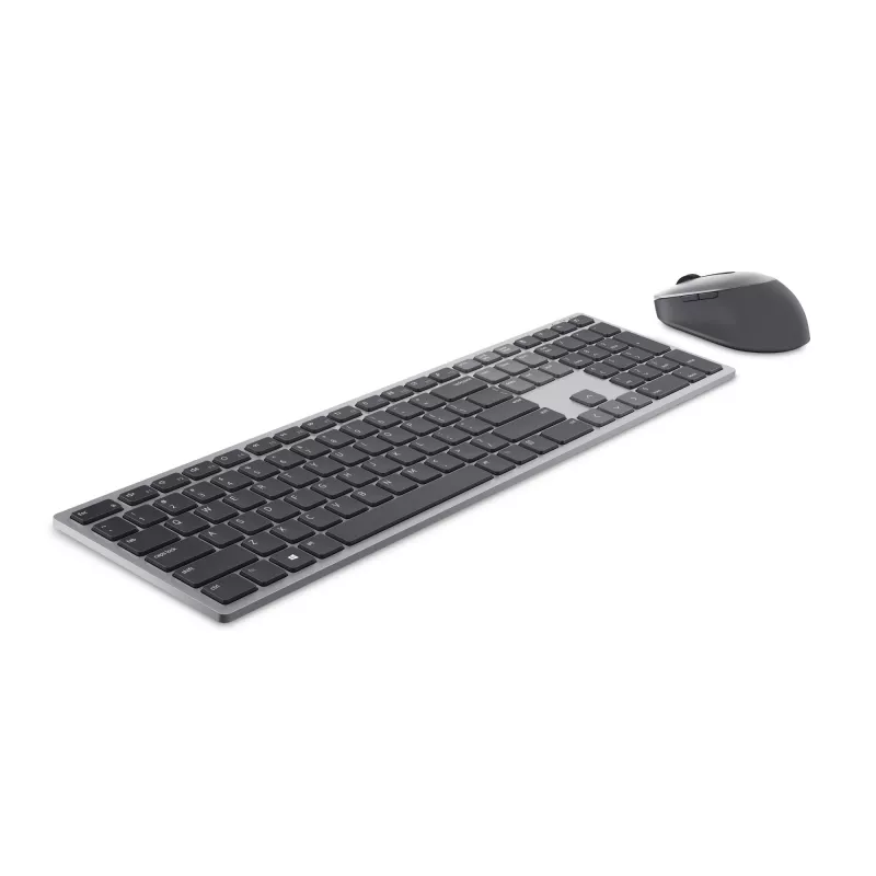 DELL Pro Plus teclado y ratón - KM7321W - UK (QWERTY), tamaño completo (100%), inalámbrico, RF Wireless + Bluetooth, QWERTY, gris, titanio, ratón incluido