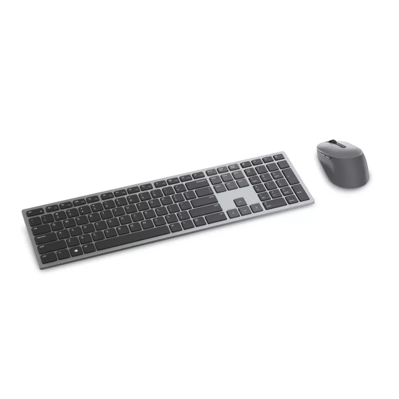 DELL Pro Plus teclado y ratón - KM7321W - UK (QWERTY), tamaño completo (100%), inalámbrico, RF Wireless + Bluetooth, QWERTY, gris, titanio, ratón incluido