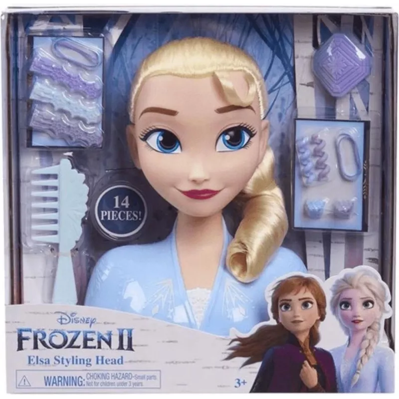 Just Play Disney Frozen 2, cabeza de muñeca de maquillaje/peinado, femenino, 3 año(s), 120 mm, multicolor