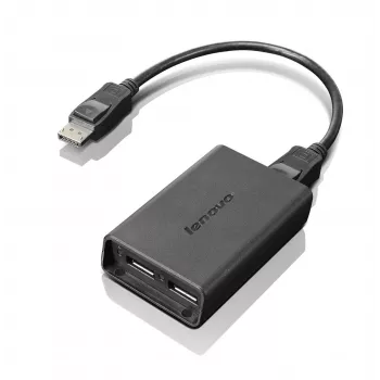 Lenovo cable de monitor DisplayPort a doble DisplayPort USB-A negro