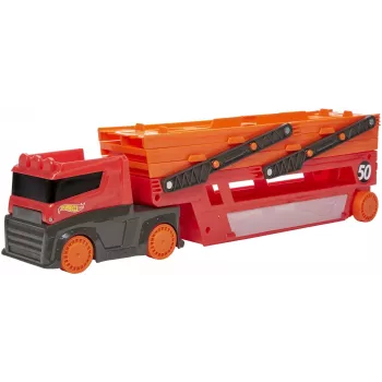 Hot Wheels City Mega Hauler con espacio para hasta 50 coches a escala 1:64, a partir de 3 años