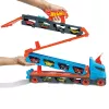 Hot Wheels City Speedway Hauler Carrier con 3 coches de juguete, set de vehículos, 4 año(s), plástico, gris, multicolor