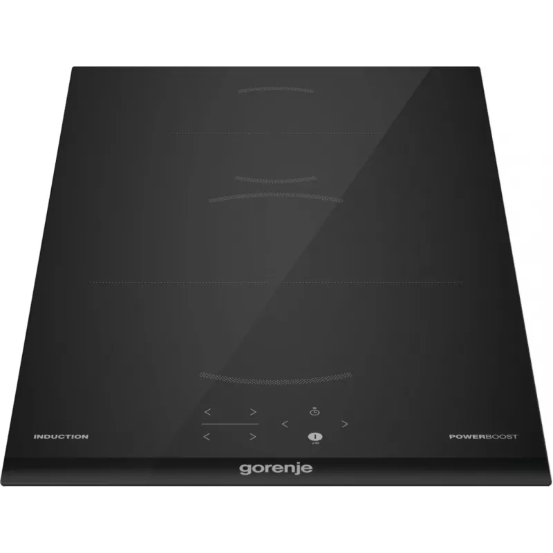 Placa de inducción Gorenje GI3201BC, negra, empotrable, 30 cm, placa de inducción por zonas, vitrocerámica, 2 zonas