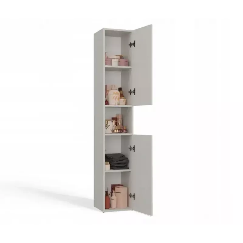 Armario de baño Top E Shop NEL, exento de 2 puertas, laminado en cashmere, 1740×310×300 mm, 5 baldas