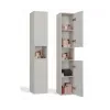 Armario de baño Top E Shop NEL, exento de 2 puertas, laminado en cashmere, 1740×310×300 mm, 5 baldas