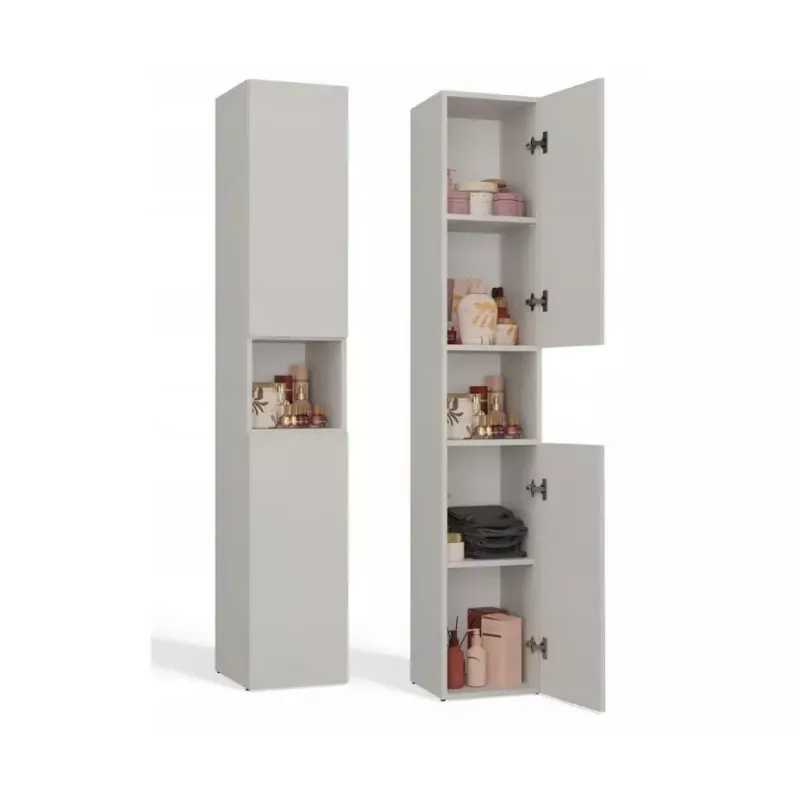 Armario de baño Top E Shop NEL, exento de 2 puertas, laminado en cashmere, 1740×310×300 mm, 5 baldas