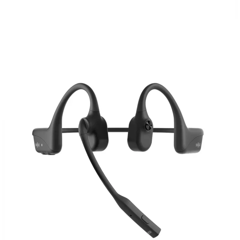 Auriculares inalámbricos Bluetooth de conducción ósea SHOKZ OpenComm2 2025 Upgrade para videoconferencias con puerto de carga USB-C | 16 h de conversación, 29 m de alcance, 1 h de carga | Con micrófono de brazo con cancelación de ruido, negro