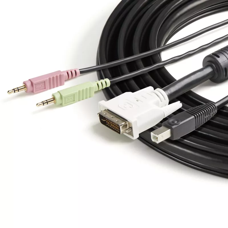 StarTech.com cable KVM USB DVI 4 en 1 de 1,8 m con audio y micrófono