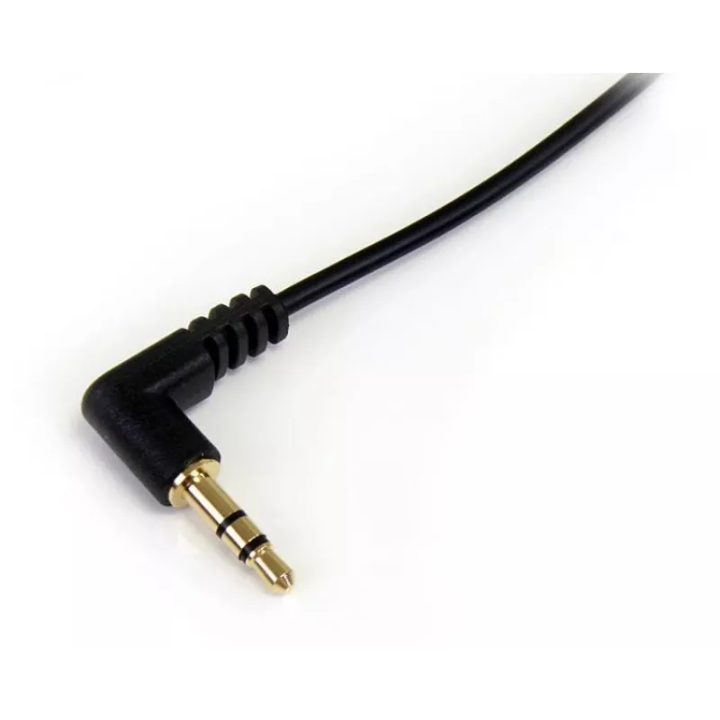 StarTech.com cable de audio estéreo de 3,5mm delgado de 0,9 m con jack a ángulo recto - M/M