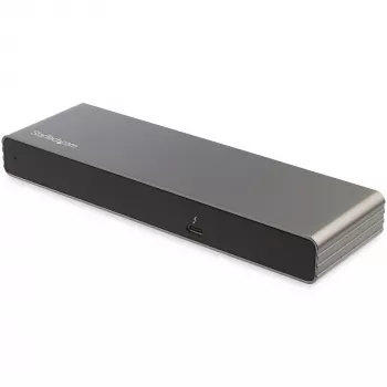 StarTech.com dock Thunderbolt 3 – estación de acoplamiento TB3 para portátil con monitor Dual-4K-60-Hz con DisplayPort, HDMI y VGA 1080p – 85 W Power Delivery y potencia de carga – 2x USB-A, Ethernet – Mac y Windows