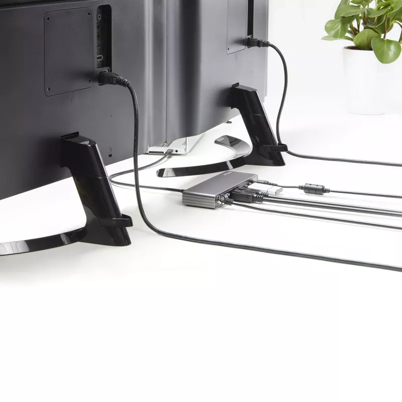 StarTech.com dock Thunderbolt 3 – estación de acoplamiento TB3 para portátil con monitor Dual-4K-60-Hz con DisplayPort, HDMI y VGA 1080p – 85 W Power Delivery y potencia de carga – 2x USB-A, Ethernet – Mac y Windows