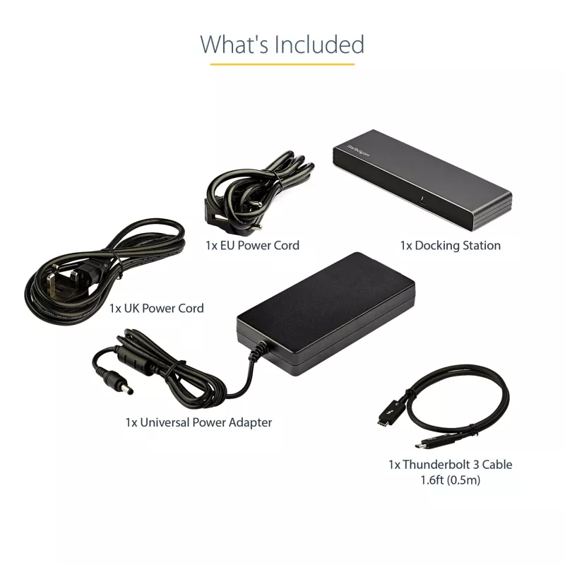 StarTech.com dock Thunderbolt 3 – estación de acoplamiento TB3 para portátil con monitor Dual-4K-60-Hz con DisplayPort, HDMI y VGA 1080p – 85 W Power Delivery y potencia de carga – 2x USB-A, Ethernet – Mac y Windows