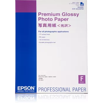Epson papel fotográfico premium brillante, DIN A2, 255g/m², 25 hojas