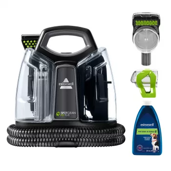 Bissell SpotClean Pet Plus limpiador de alfombras en húmedo y seco negro, transparente