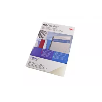 GBC Tapa de encuadernación Poly Clear View A4 450 micras mate, A4, policloruro de vinilo (PVC), transparente, mate, 0,45 mm, 50 uds.