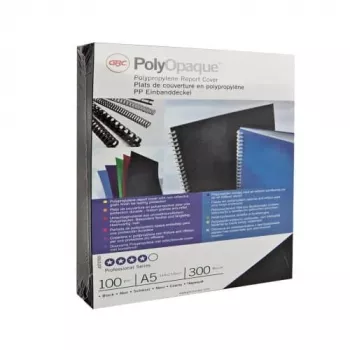 GBC Funda de encuadernación Poly Opaque A4 300 micras, A4, policloruro de vinilo (PVC), azul, mate, 0,3 mm, 100 uds.