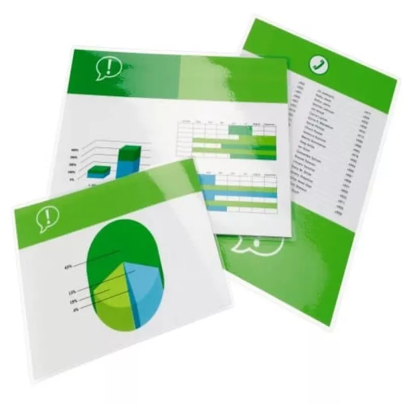GBC Funda de laminación A4 250 micras, brillante, transparente, A2, 303 mm, 216 mm, 100 uds.