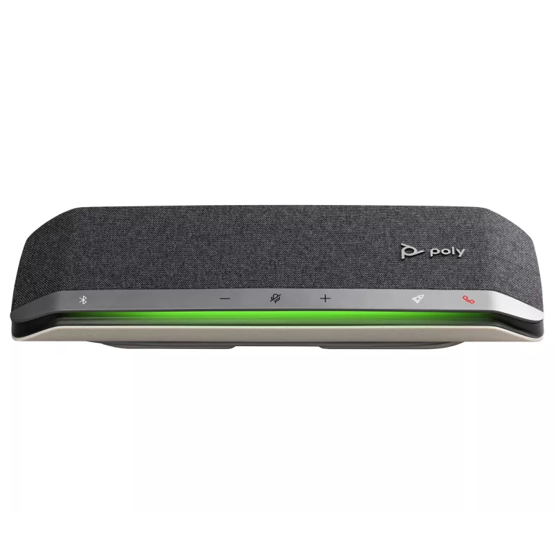 Altavoz de conferencia HP Poly Sync 40 USB-A USB-C, plata, Windows 10, Windows 11, MacOS, 30 h, RoHS, Federal Communications Commission (FCC), CE, 38 mm