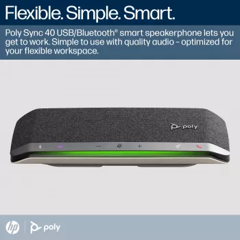 Altavoz de conferencia HP Poly Sync 40+ certificado para Microsoft Teams USB-A USB-C + adaptador BT700 USB-A
