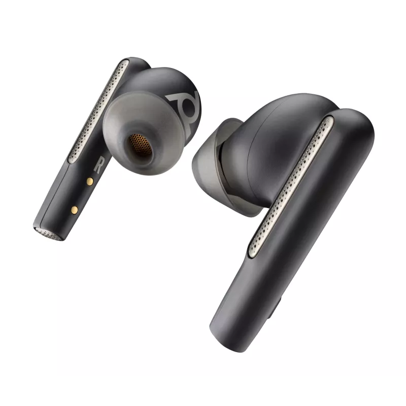 Auriculares inalámbricos HP Poly Voyager Free 60+ UC Carbon negro + adaptador BT700 USB-C + estuche de carga con pantalla táctil