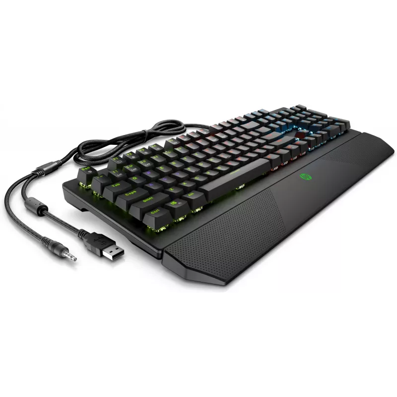 HP Pavilion Gaming teclado 800, tamaño completo (100%), con cable, USB, mecánico, negro