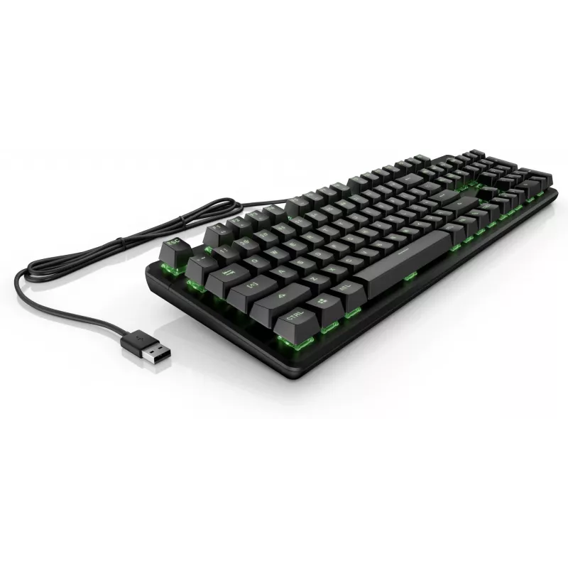 HP Pavilion Gaming teclado 550, tamaño completo (100%), con cable, USB, LED, negro