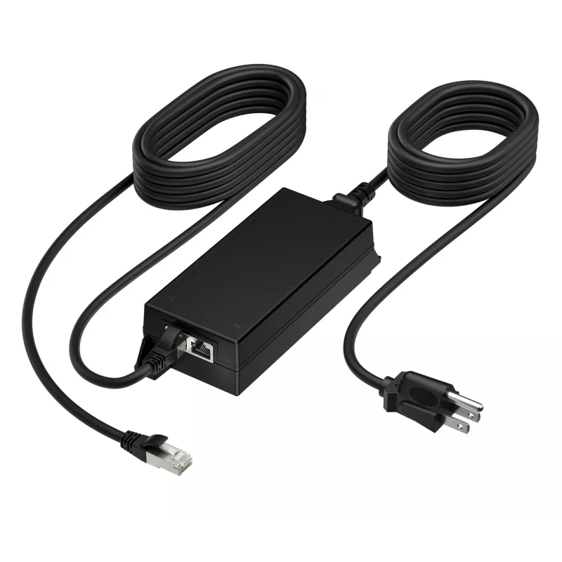 HP Poly PoE++ adaptador 65W 2.5G con cable CAT6A de 3,66 m y cable de alimentación
