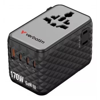 Verbatim Charge 'n' Travel 170W adaptador de viaje universal Negro