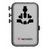Verbatim Charge 'n' Travel 100W adaptador de viaje universal con cable retráctil Negro