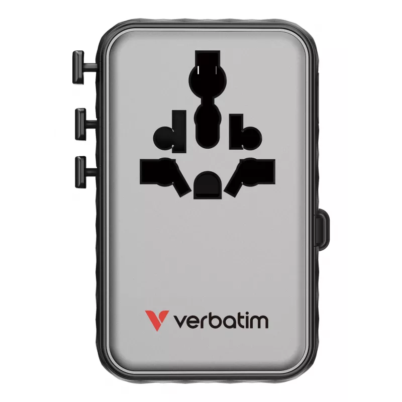 Verbatim Charge 'n' Travel 100W adaptador de viaje universal con cable retráctil Negro
