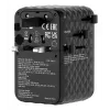 Verbatim Charge 'n' Travel 100W adaptador de viaje universal con cable retráctil Negro