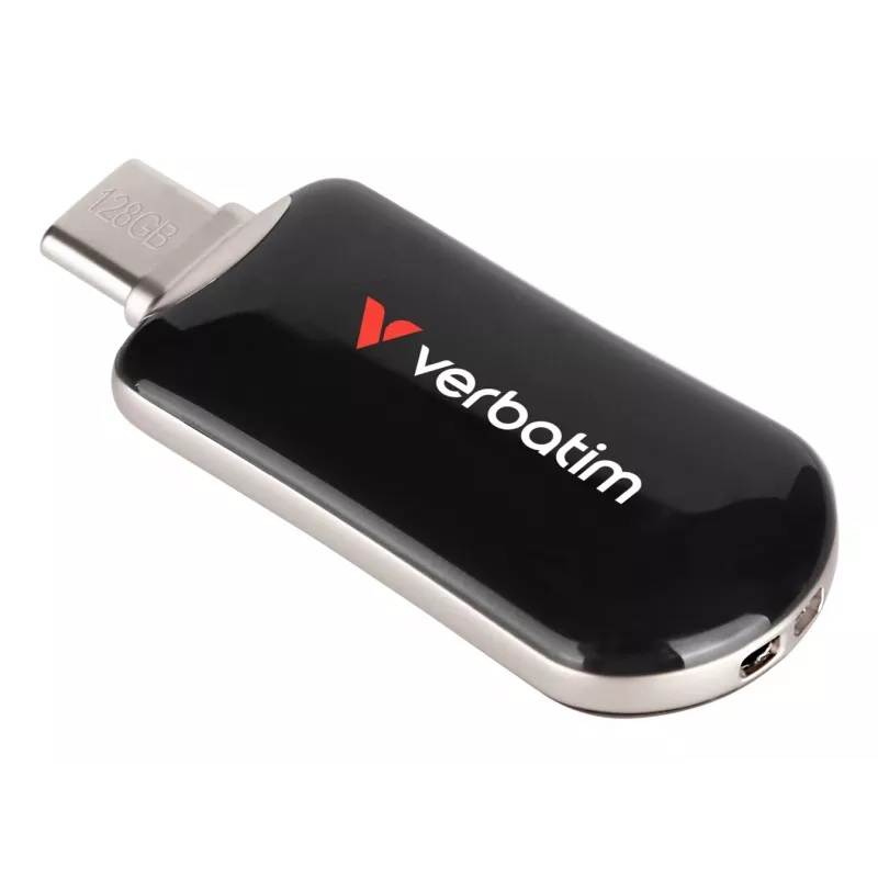 Verbatim Plectra USB-C Flash Drive negro 128GB, 128 GB, USB Type-C, 3.2 Gen 1 (3.1 Gen 1), 100 MB/s, sin tapa, negro
