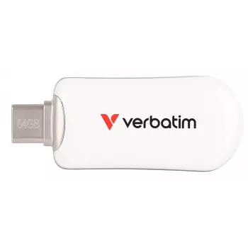 Verbatim Plectra memoria flash USB-C Blanca 64 GB, 64 GB, USB Type-C, 3.2 Gen 1 (3.1 Gen 1), 100 MB/s, sin tapa, blanco