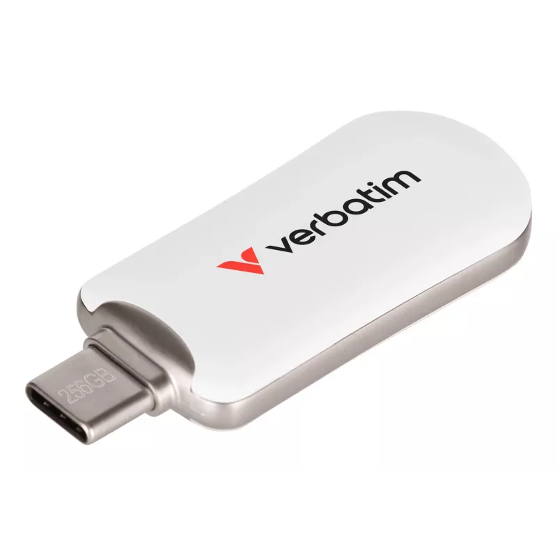 Verbatim Plectra USB-C Flash Drive blanco 256GB, 256 GB, USB Type-C, 3.2 Gen 1 (3.1 Gen 1), 100 MB/s, sin tapa, blanco